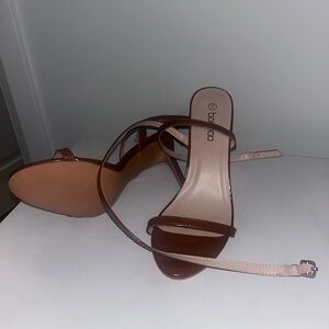 Boohoo Tan Strappy Heels